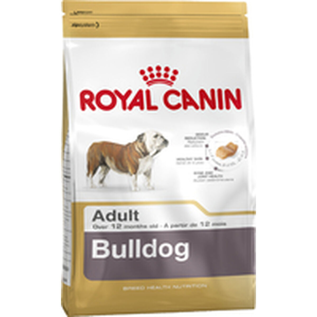 Torba karmy Royal Canin Bulldog dla dorosłych psów z wizerunkiem buldoga.