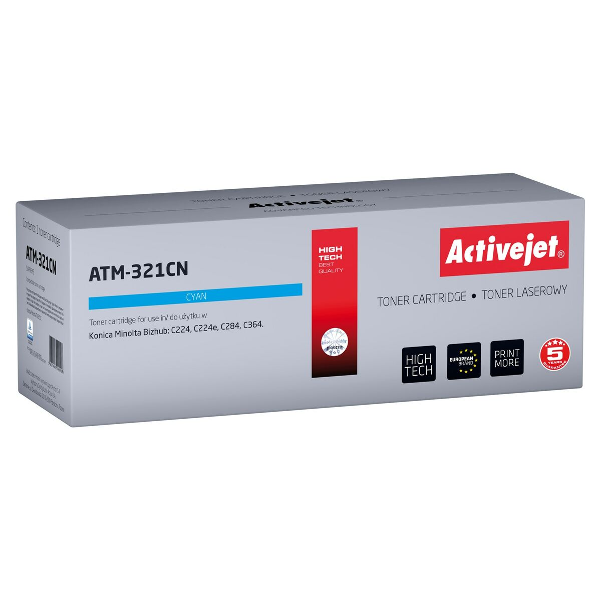 Cartuccia toner Activejet ATM-321CN Ciano per stampanti Konica Minolta.