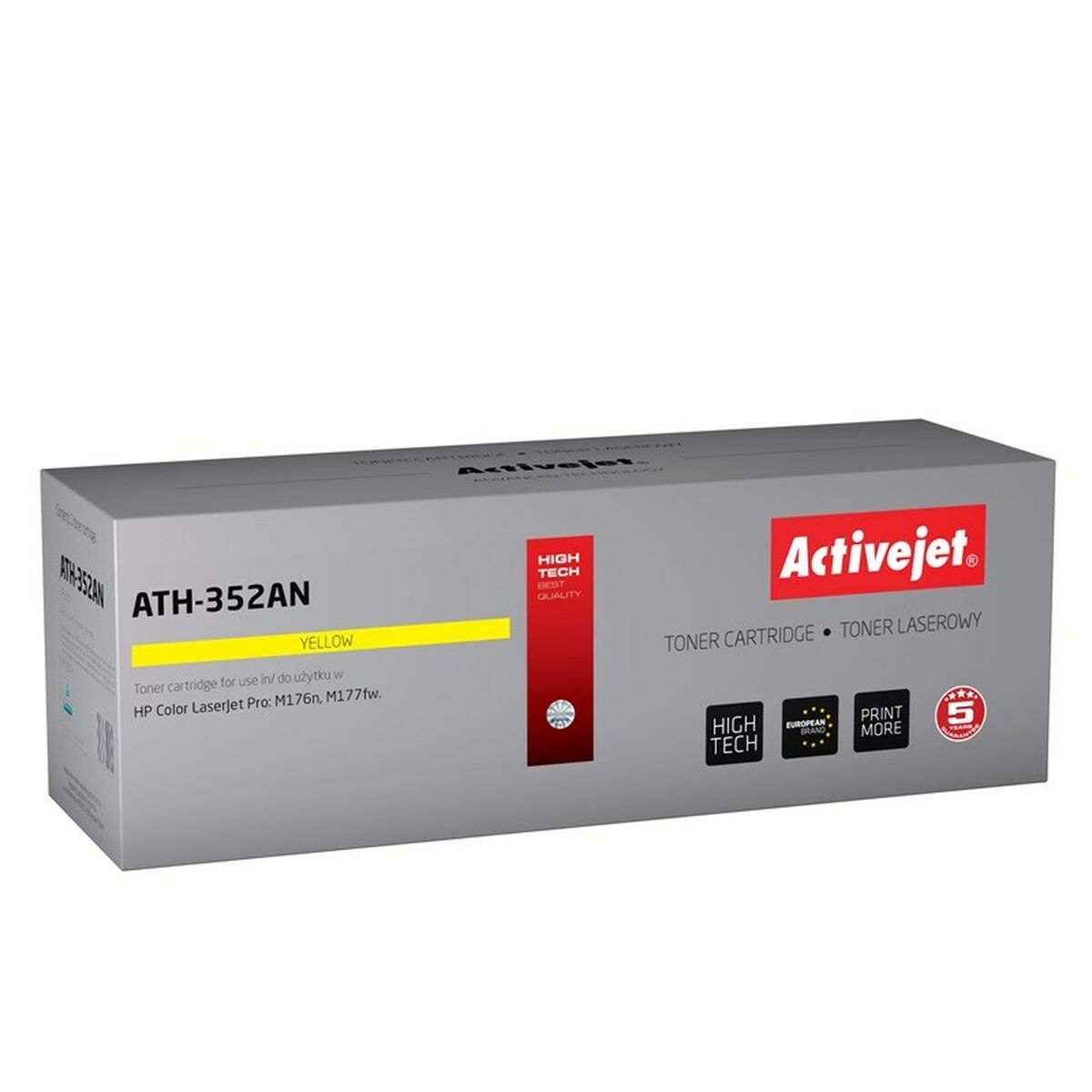 Szare pudełko z tonerem Activejet ATH-352AN żółty, do HP LaserJet Pro.