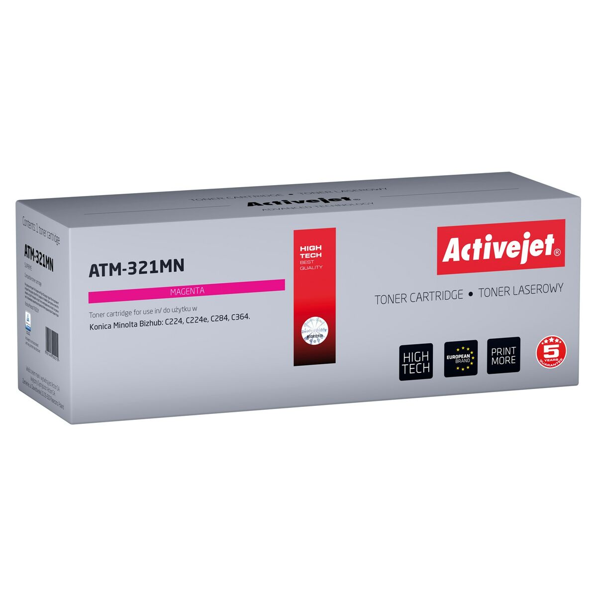 Doos voor een magenta Activejet ATM-321MN tonercartridge.