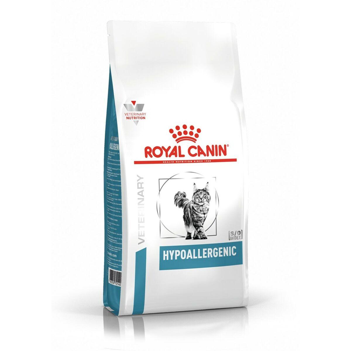 Worek karmy dla kotów Royal Canin Hypoallergenic z obrazkiem kota.