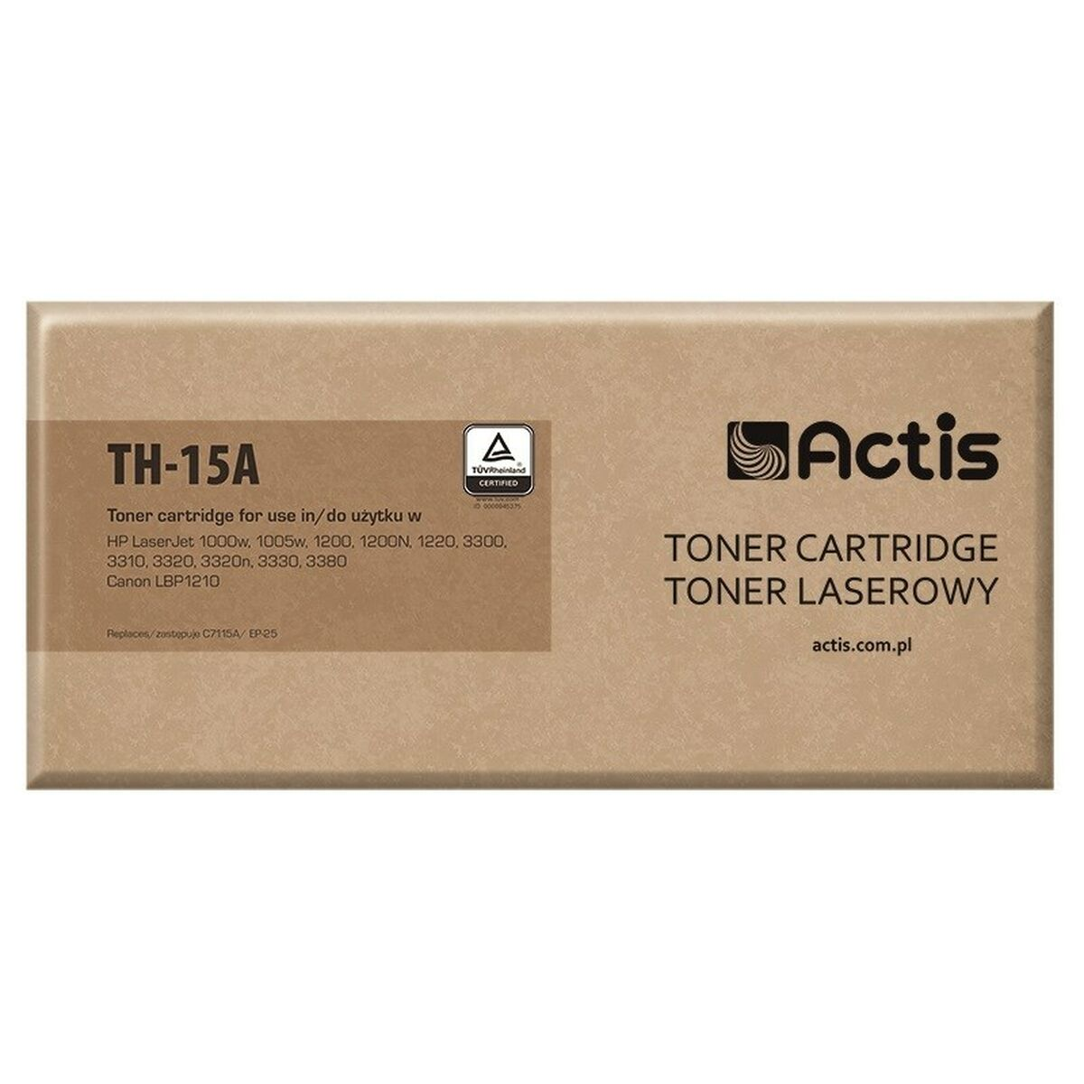 Toner Actis TH-15A do drukarek HP LaserJet i Canon LBP. Certyfikat TUV.