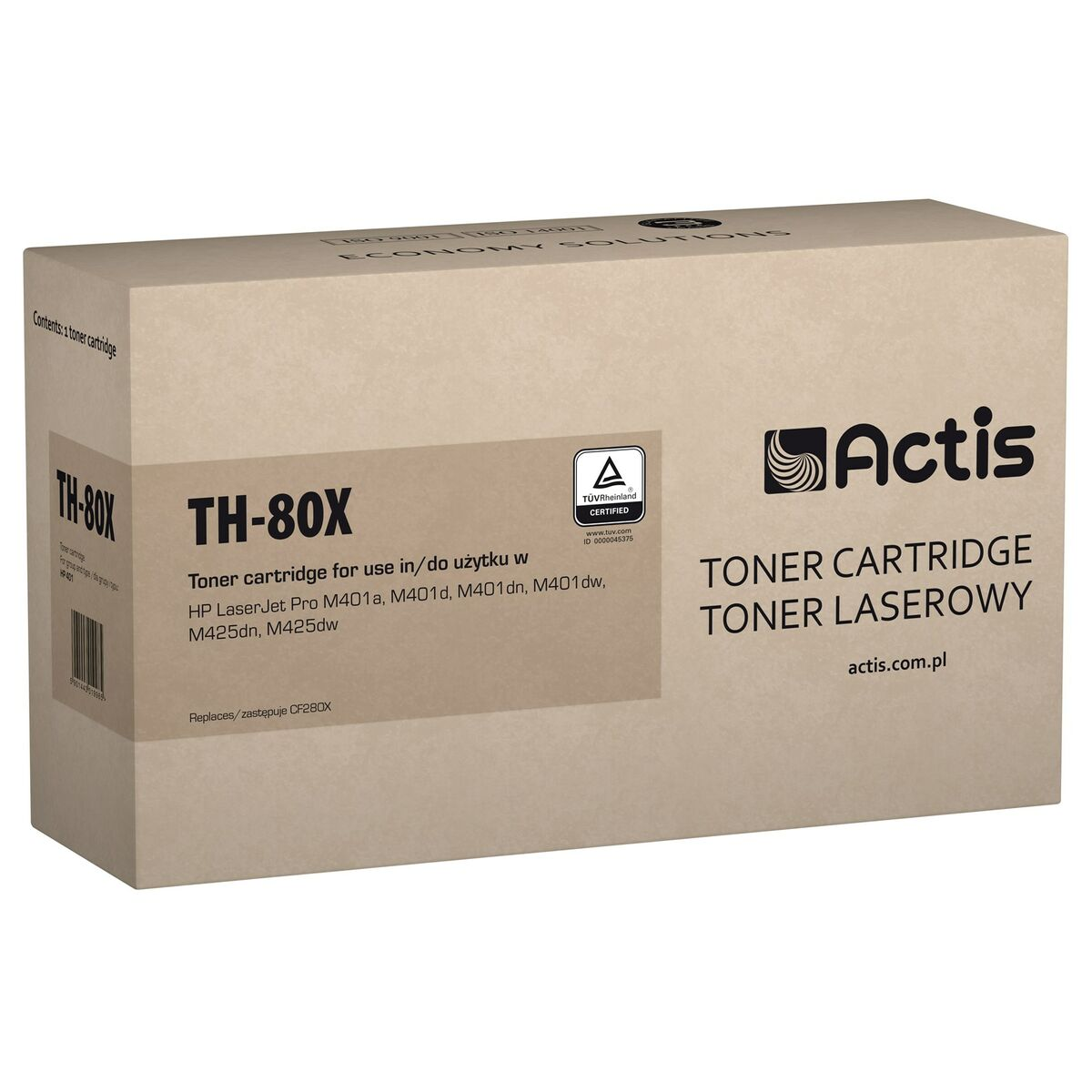Cartuccia toner Actis TH-80X per stampanti HP LaserJet Pro, scatola marrone.