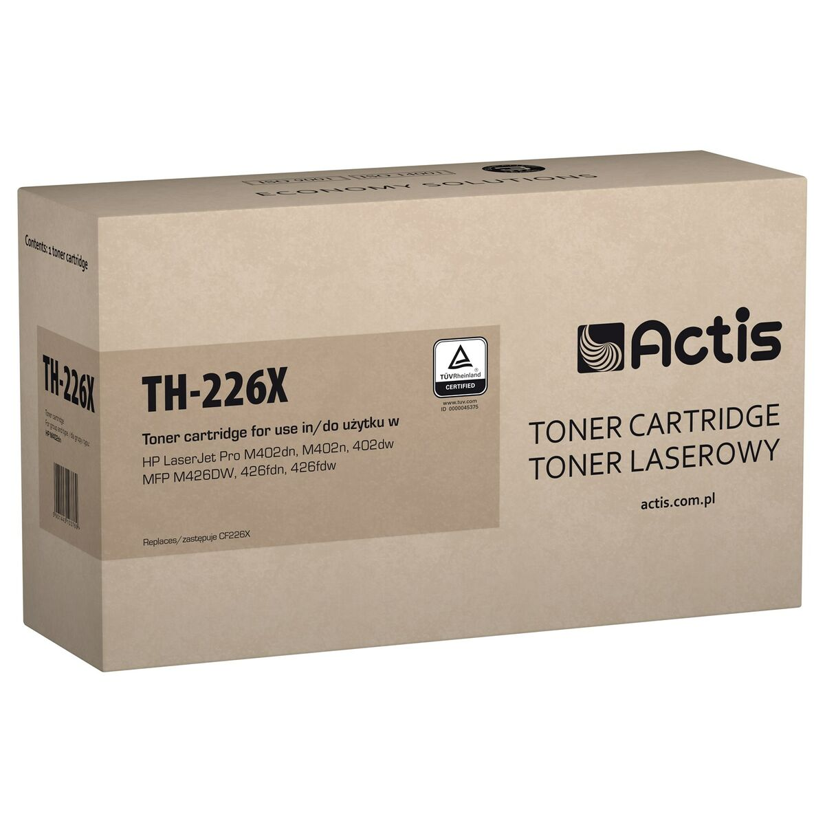 Cartuccia toner Actis TH-226X per HP LaserJet Pro M402 series, in scatola marrone.