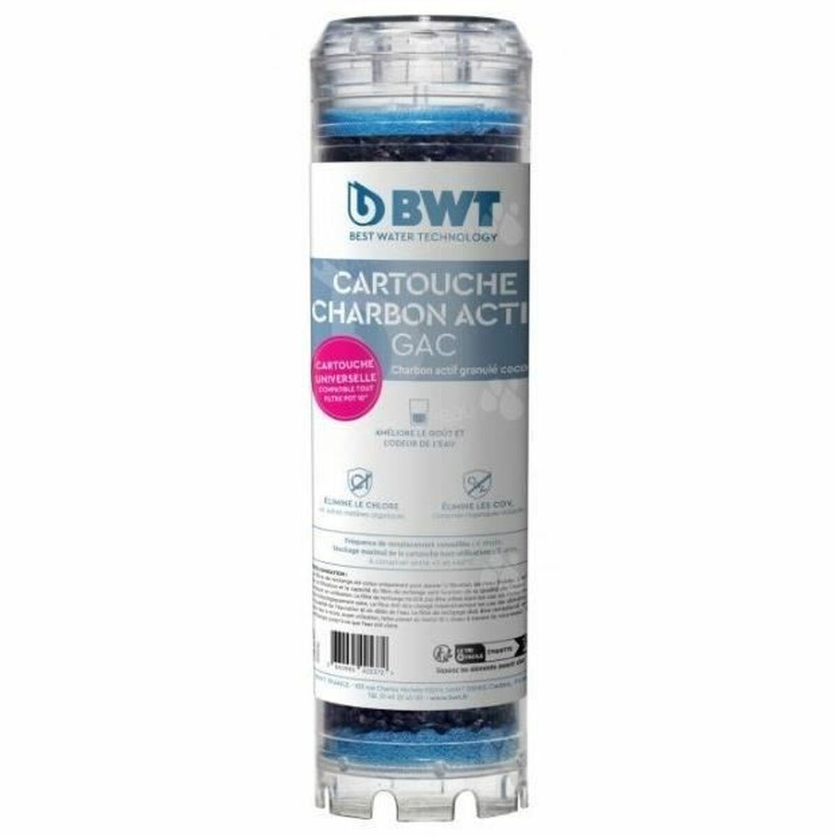 BWT Aktivkohlefilter GAC mit Granulat. Verbessert Geschmack und Geruch.