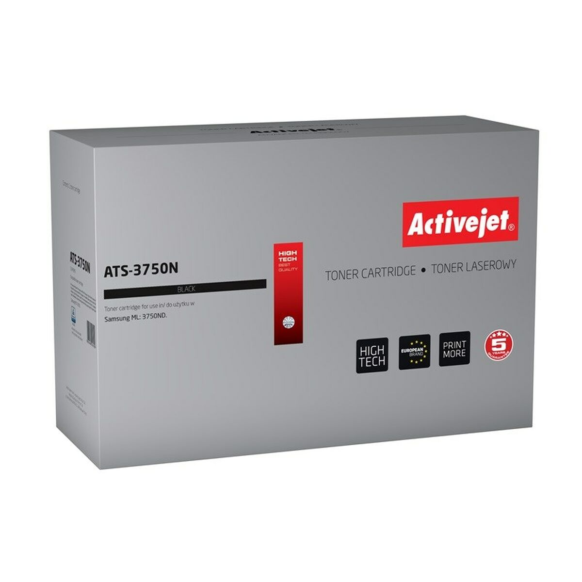 Pudełko czarnego tuszu Activejet ATS-3750N do drukarki Samsung.