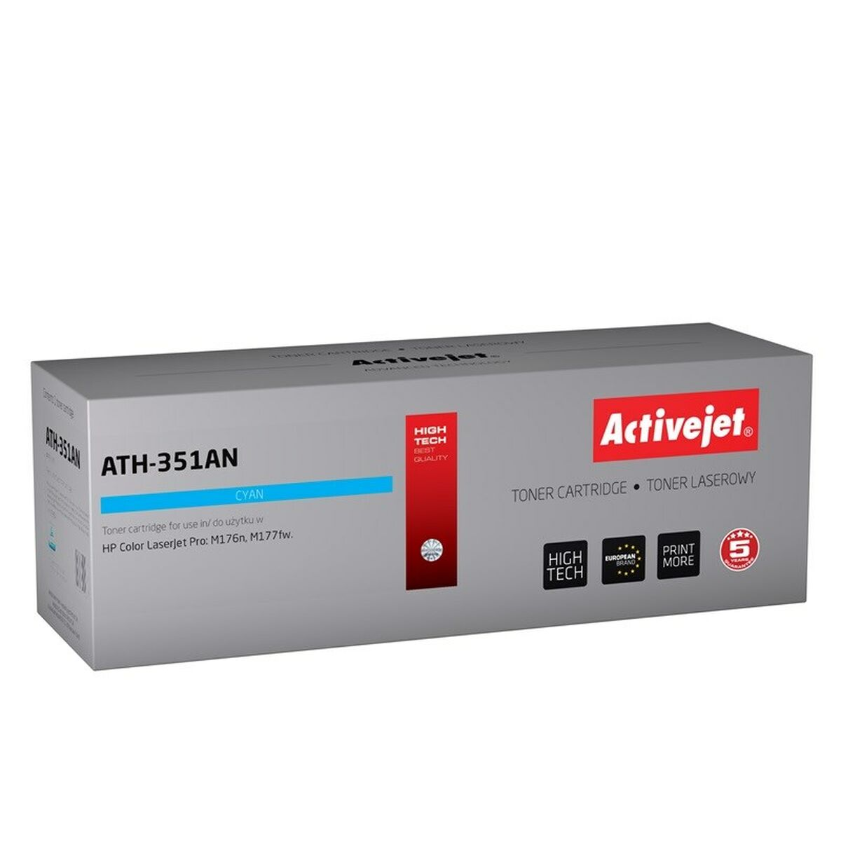 Szare pudełko na toner Activejet ATH-351AN cyjanowy. Wysoka technologia.