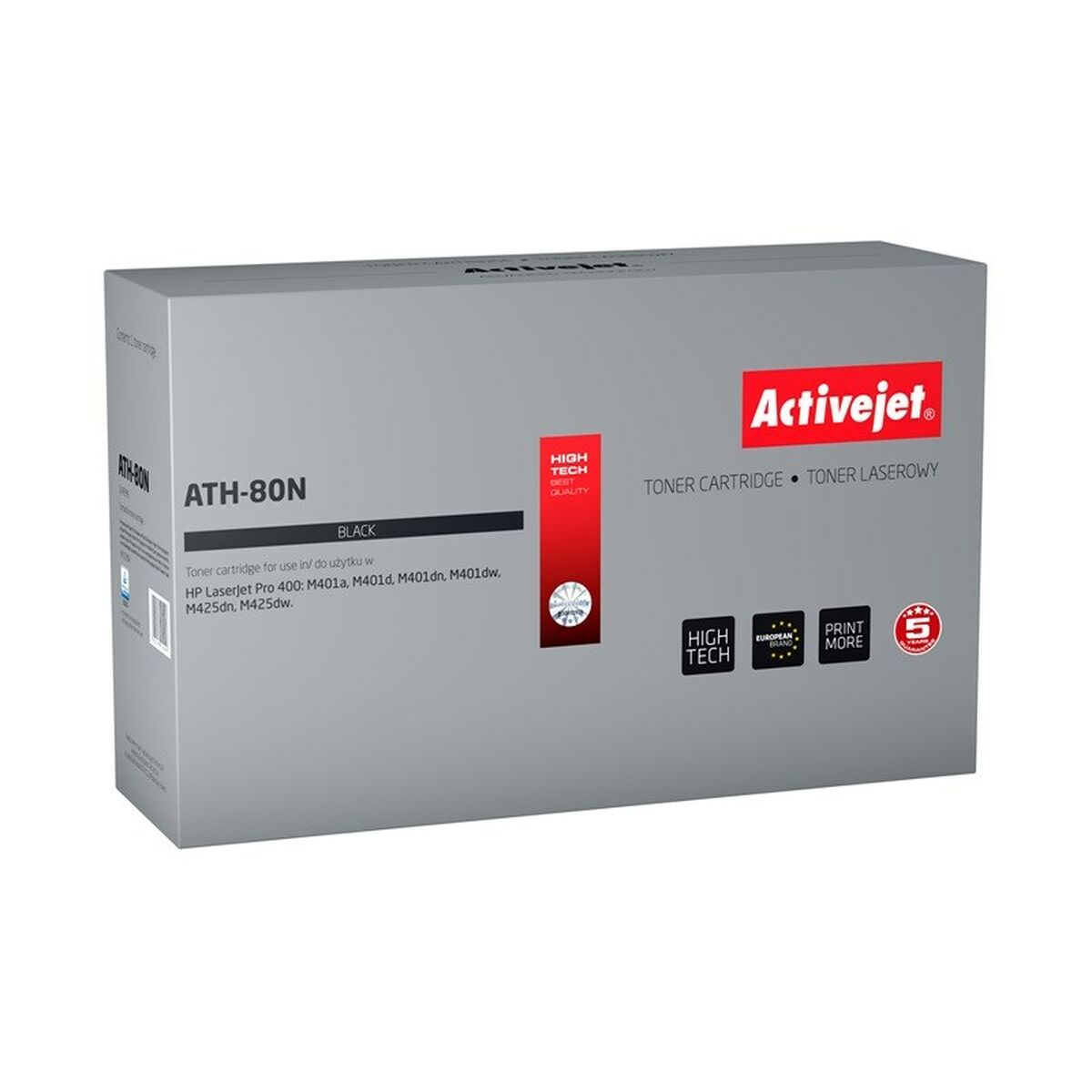Scatola di una cartuccia toner Activejet nera per stampanti HP LaserJet Pro 400.