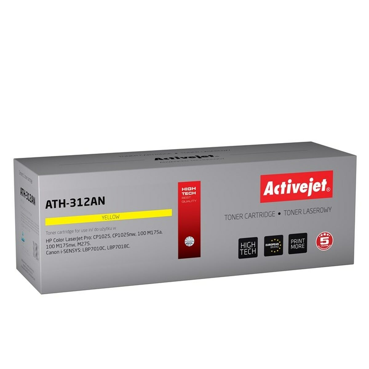 Cartuccia toner gialla Activejet ATH-312AN per stampanti HP e Canon.