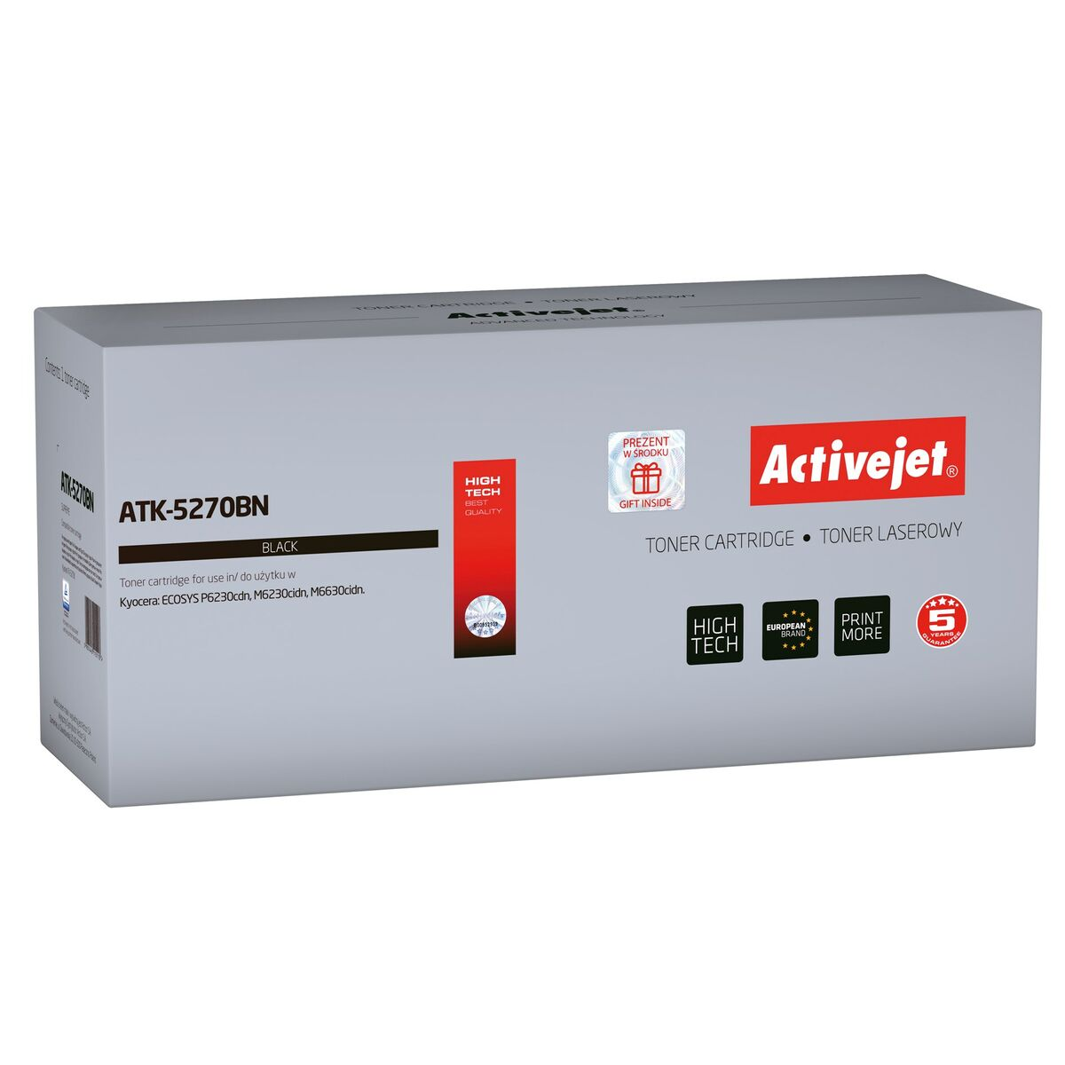 Pudełko czarnego tonera Activejet ATK-5270BN.