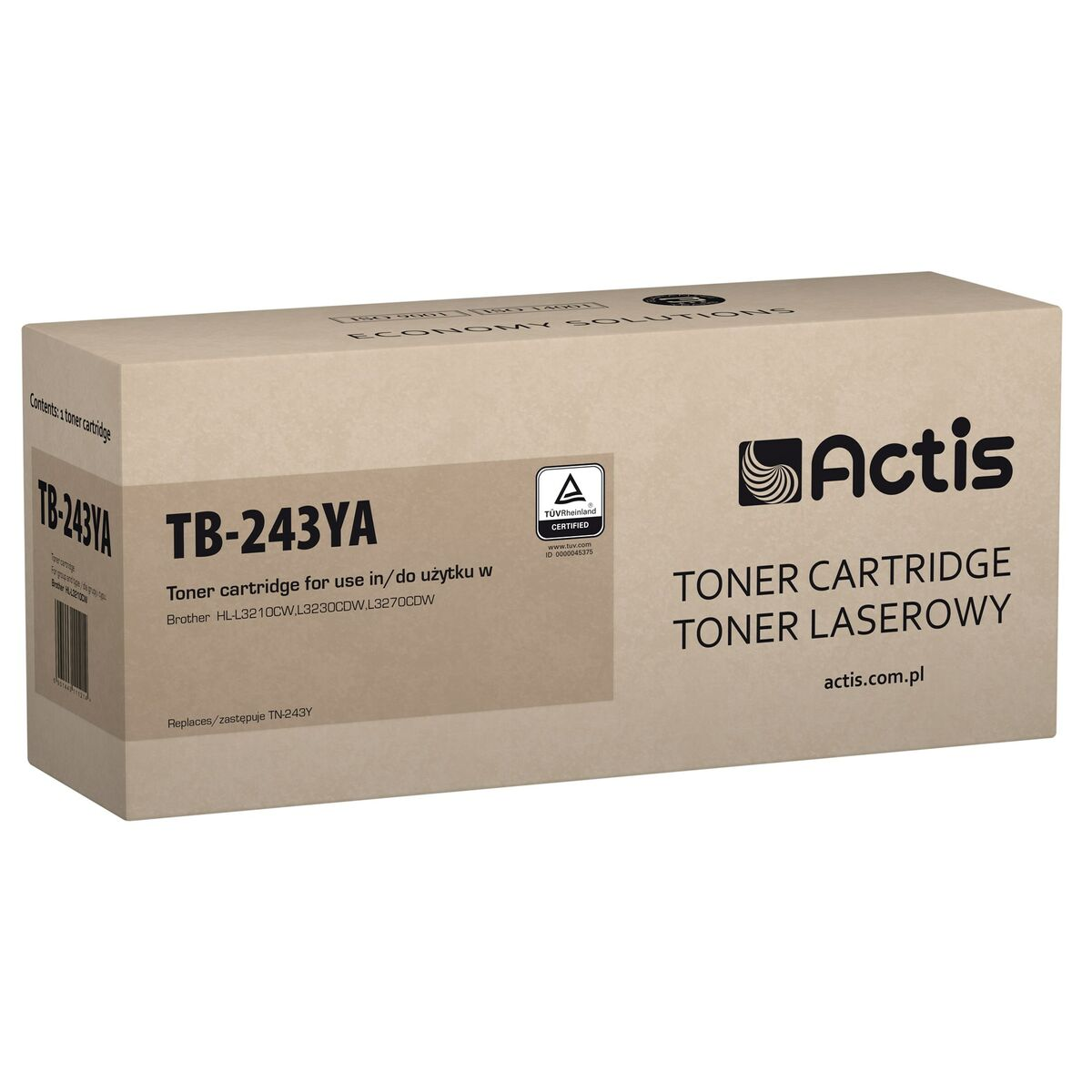 Pudełko z tonerem Actis TB-243YA do drukarek laserowych.
