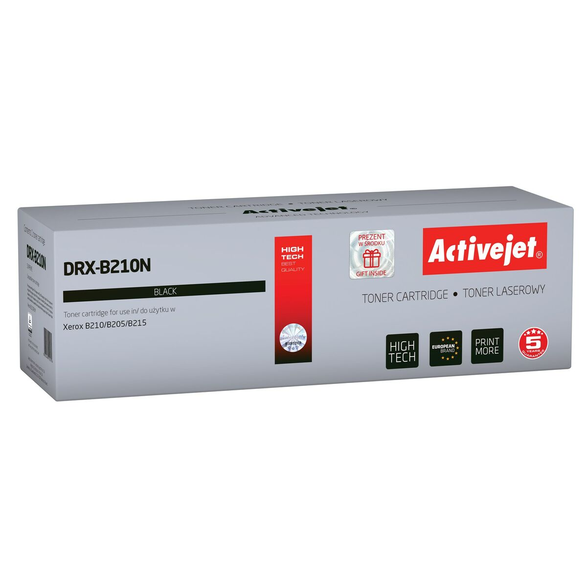 Confezione di una cartuccia toner Xerox nera DRX-B210N, con testo e loghi.