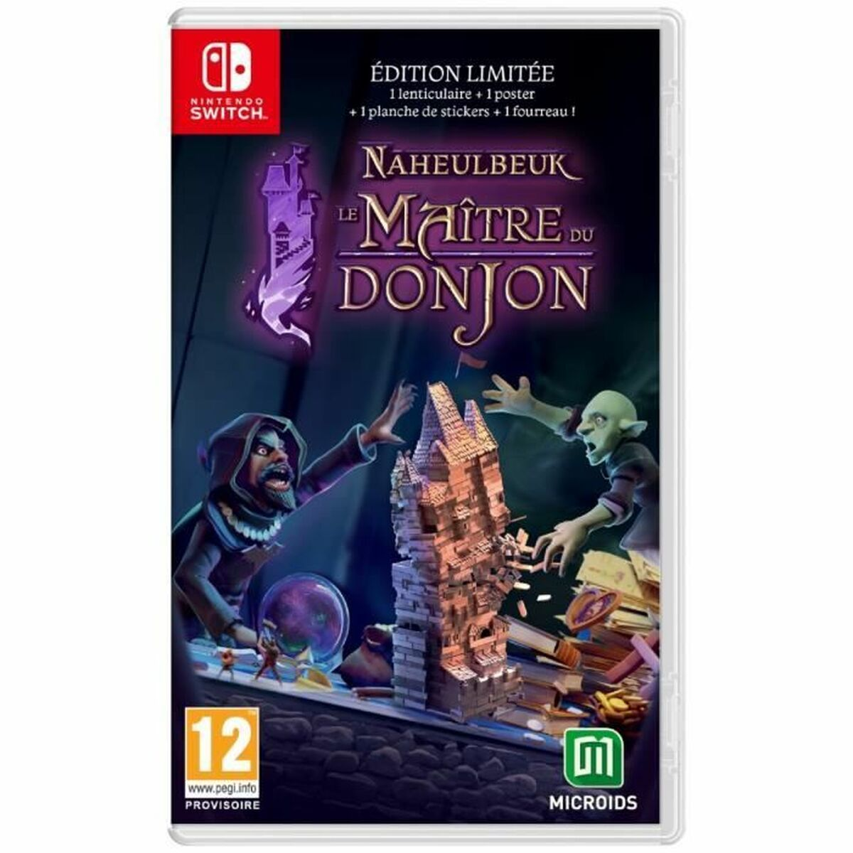 Copertina gioco Nintendo Switch con due personaggi e una torre.
