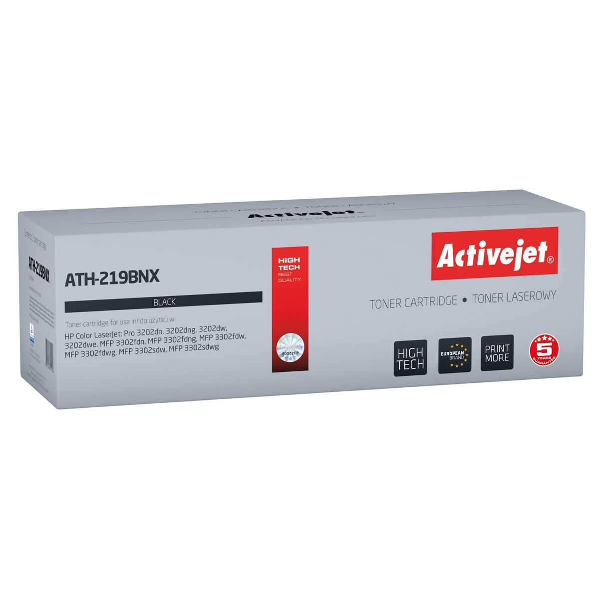 Zwarte Activejet toner cartridge ATH-219BNX voor HP LaserJet.
