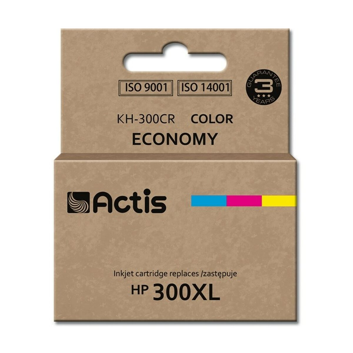 Karton z kolorowym tuszem Actis KH-300CR do HP 300XL, certyfikat ISO.