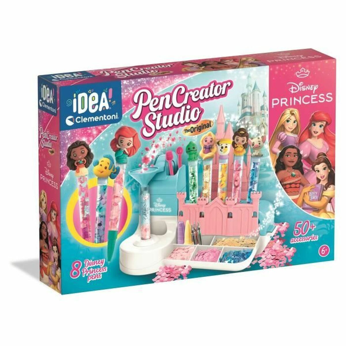 Estudio Creador de Bolígrafos Disney Princess de Clementoni con estación de manualidades.