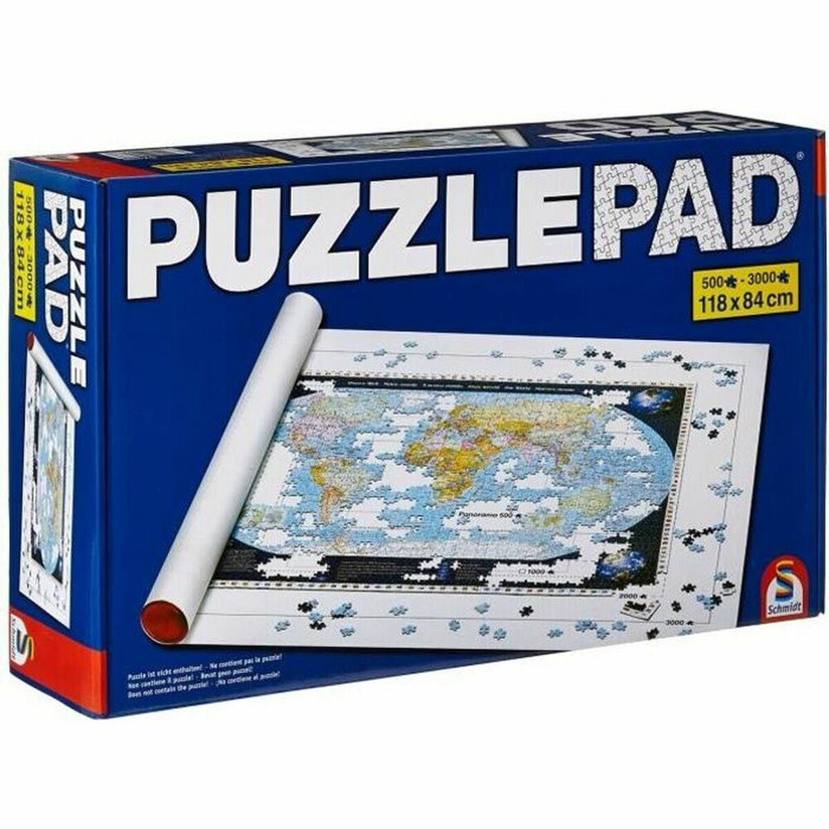 Puzzle-Box mit Weltkarte, 118x84cm, 500-3000 Teile.