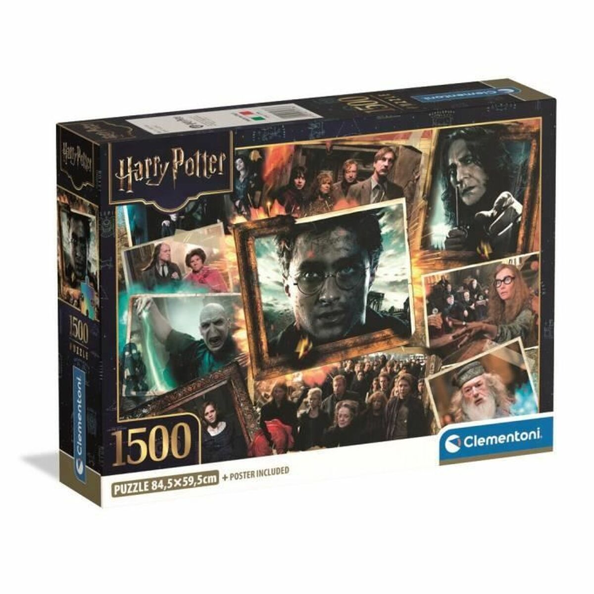 Scatola puzzle Harry Potter da 1500 pezzi con scene di film, Harry, Voldemort, Dumbledore.