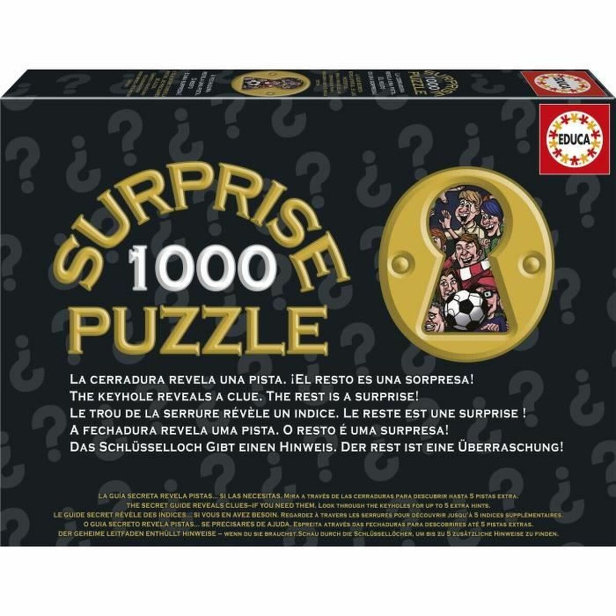 Verpackung für ein 1000-Teile-Rätsel mit einem Schlüsselloch-Bild.