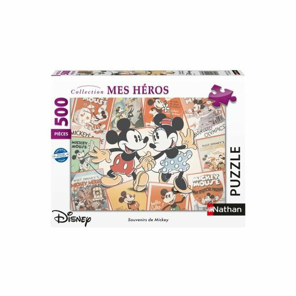 Caja de un puzzle de Mickey Mouse de 500 piezas de Nathan.