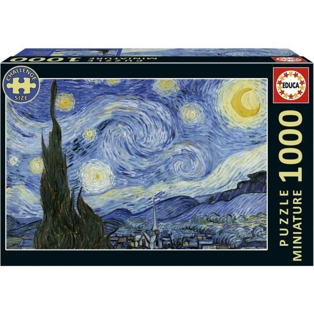 Verpackung eines 1000-Teile-Puzzles mit Van Goghs Sternennacht.
