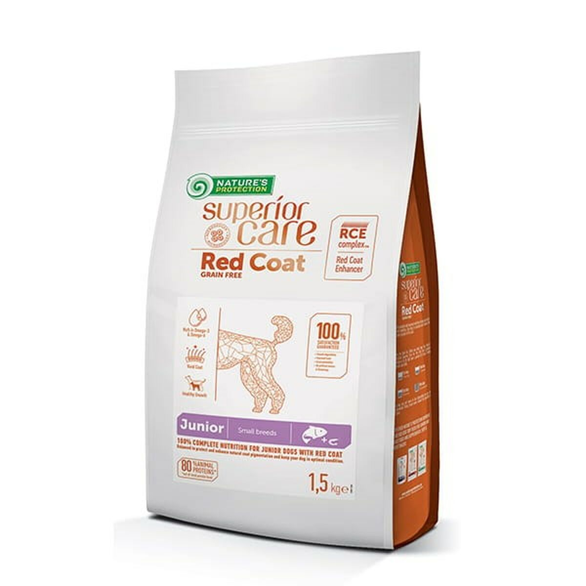 Bolsa de Nature's Protection Superior Care Red Coat comida para perros sin grano, 1.5kg.