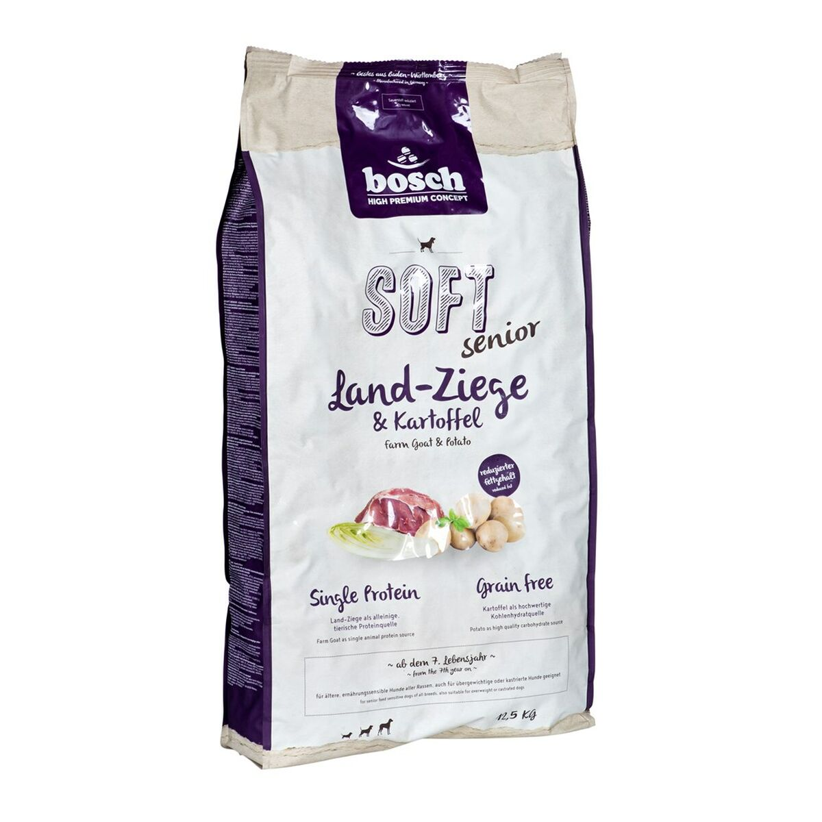 Karma Bosch Soft Senior dla psów koza & ziemniak, 12,5 kg.