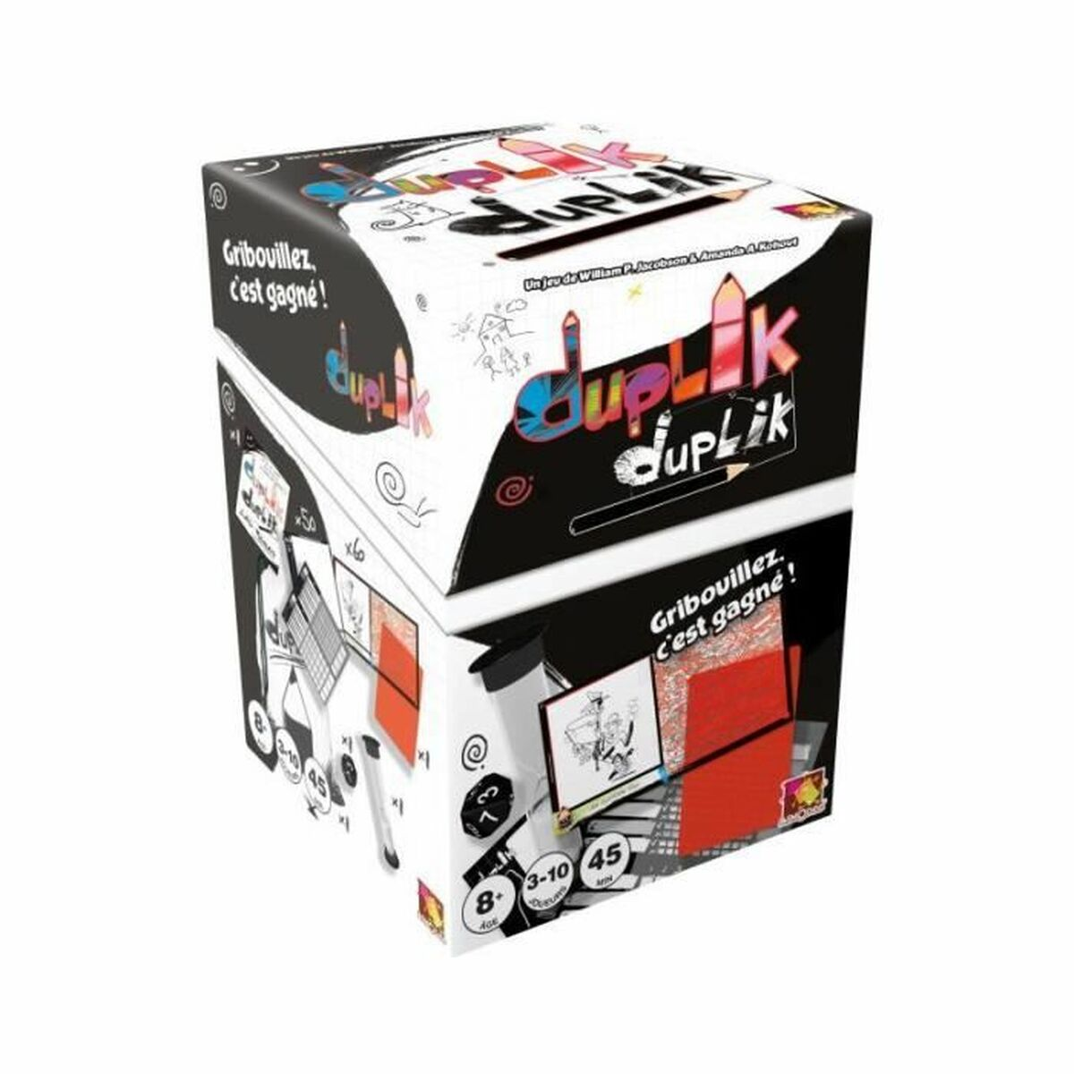 Verpackung des Spiels Duplik mit Aufdruck und Spielinformationen.