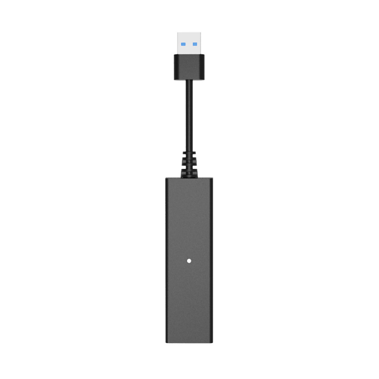 Ein schwarzer USB-Adapter mit einem Kabel und einem USB-Stecker.