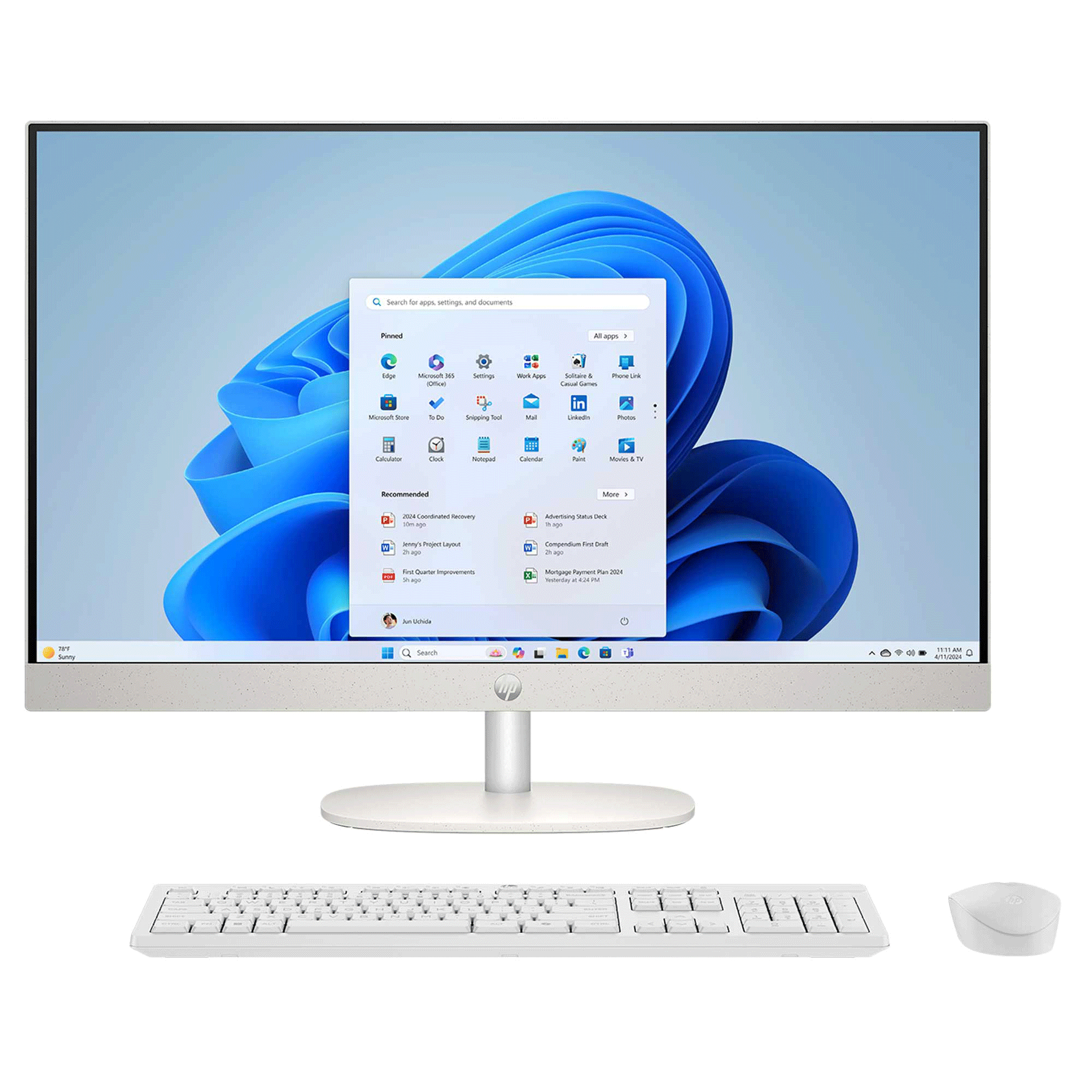 HP 24 CR2011NT D2VC1EA010 FHD Intel Core Ultra 7 255U 16 GB 2 TB 23,8 inç Windows 11 Pro All In One Bilgisayar Beyaz
