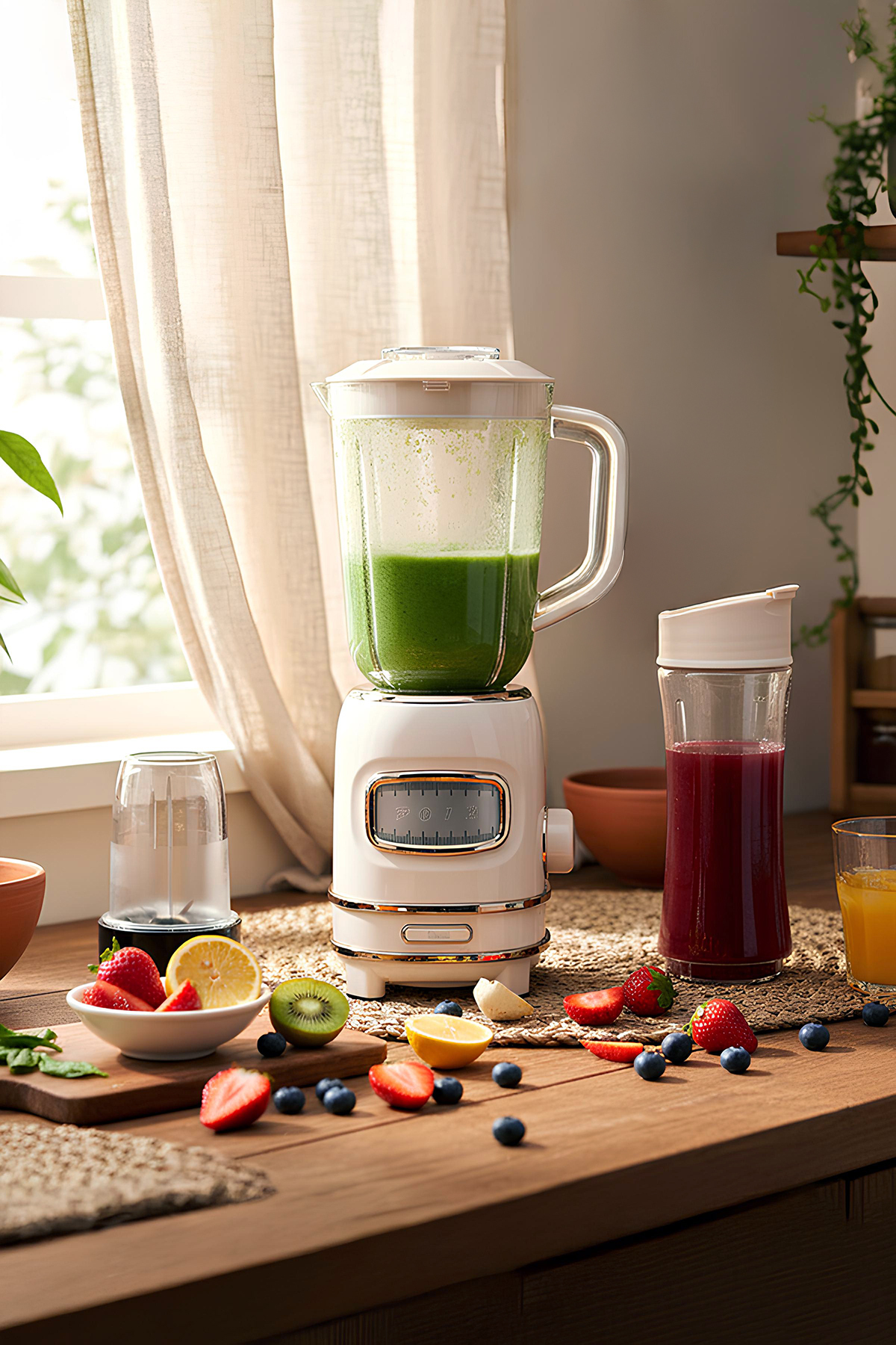 FRESSI FR-BL01 Retroblend Kişisel Blender Öğütücülü Şişeli Blender 1 l 500 W Smoothie Blender Krem