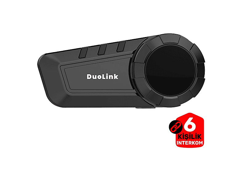 DUOLINK X06 Pro 6 Kişi Grup Kulaklık Müzik Paylaşımı Sesli Yanıt Bluetooth Motosiklet Kask Intercom Siyah
