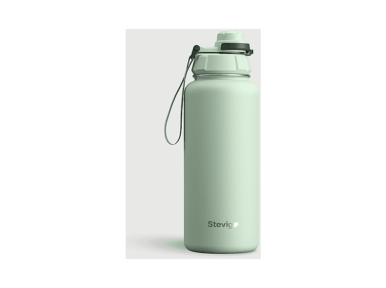 STEVIG 1 Hand Leak-Proof Sızdırmaz 1000 ml Smoke Yeşil ST-218 Paslanmaz Çelik Termos
