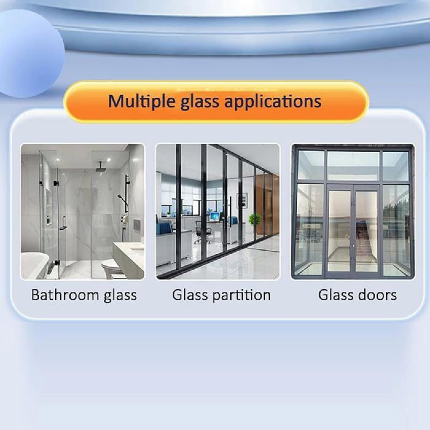 Badezimmer, Glaswand und Glastüren: Multiple Glasanwendungen.