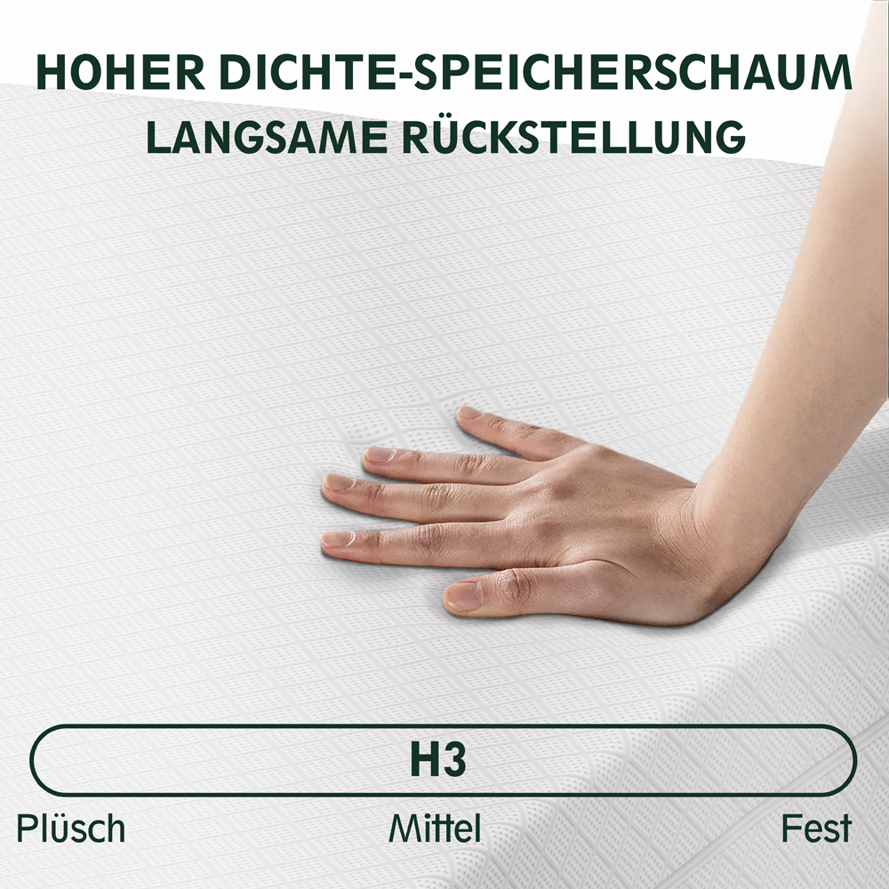Eine Hand drückt in weißen Schaumstoff mit Rautenmuster. H3 Schaumstoff.