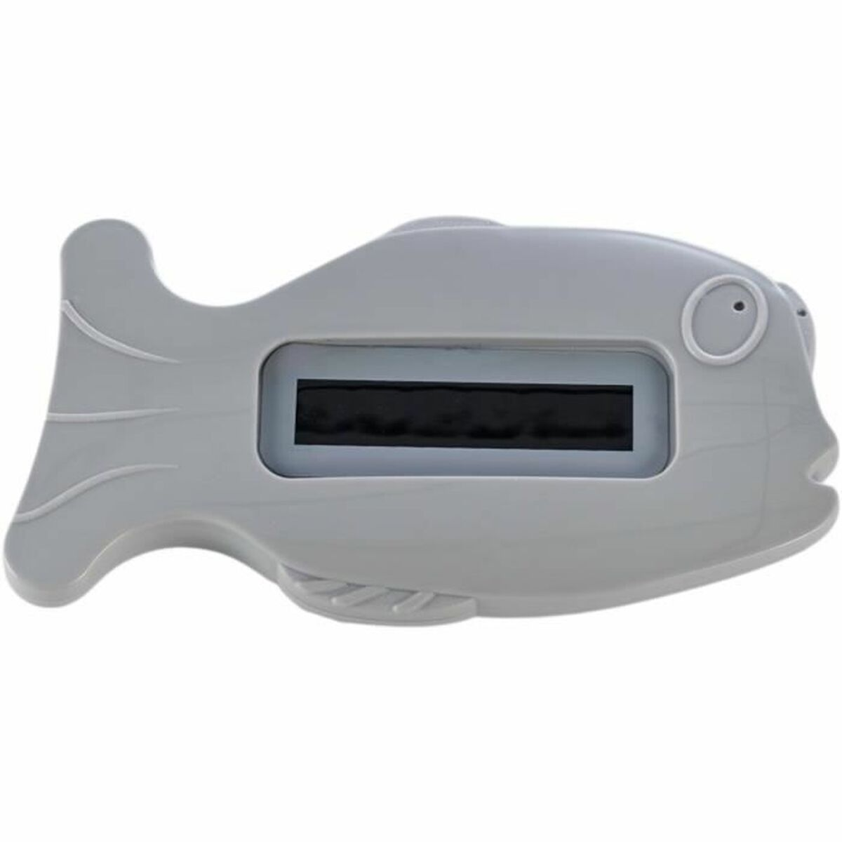Grauer Fisch-Thermometer mit digitaler Anzeige.