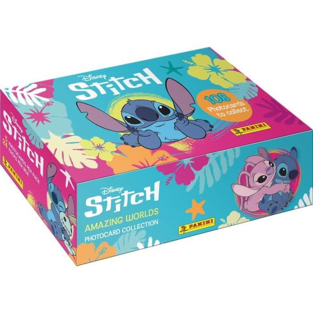 Eine Disney Stitch Fotokartenbox mit Illustrationen von Stitch und seinen Freunden.