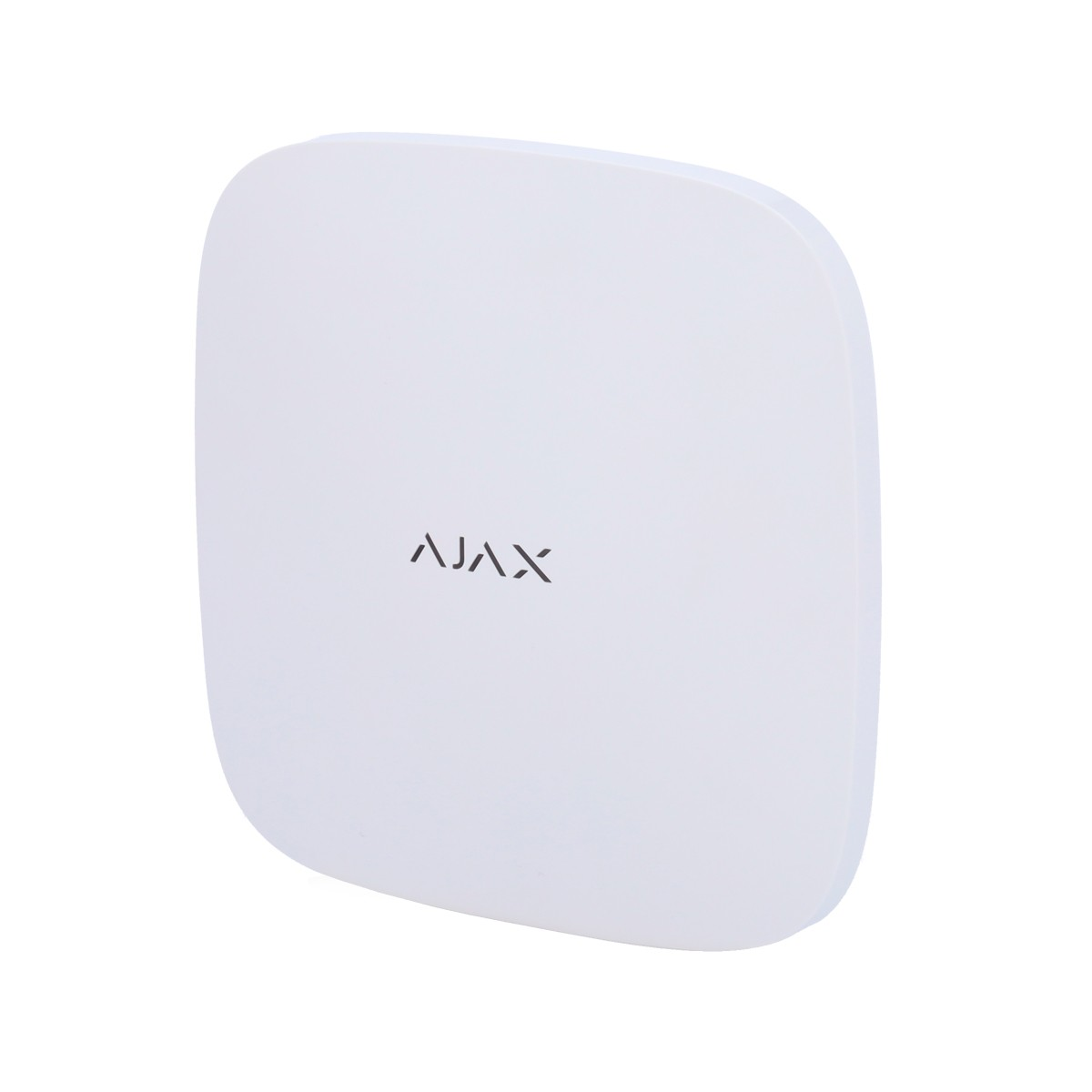 Un dispositivo quadrato bianco con angoli arrotondati e logo AJAX.