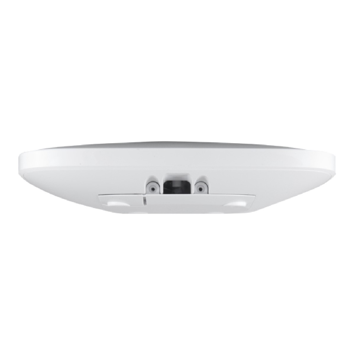 Luce rotonda bianca da soffitto con due porte sul lato inferiore.