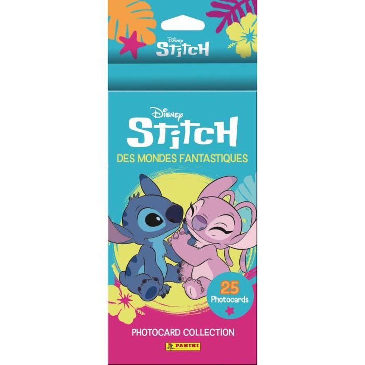 Disney Stitch-Sammelkartenbox mit den Charakteren Stitch und Angel.