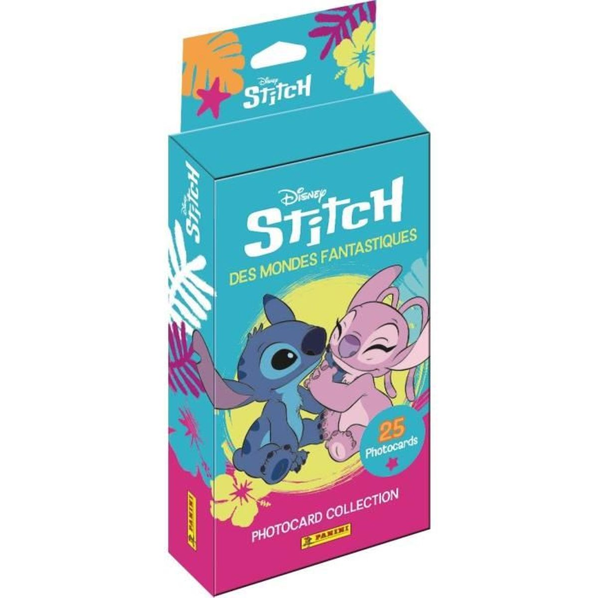 Verpackung der Stitch Photocard Collection mit Stitch und Angel auf der Vorderseite.