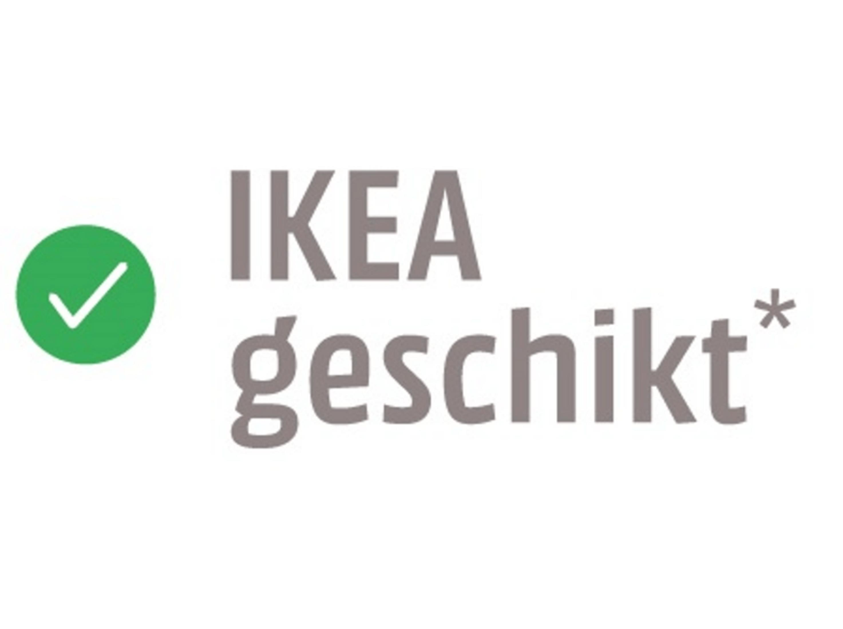 Groene vink naast IKEA-tekst.