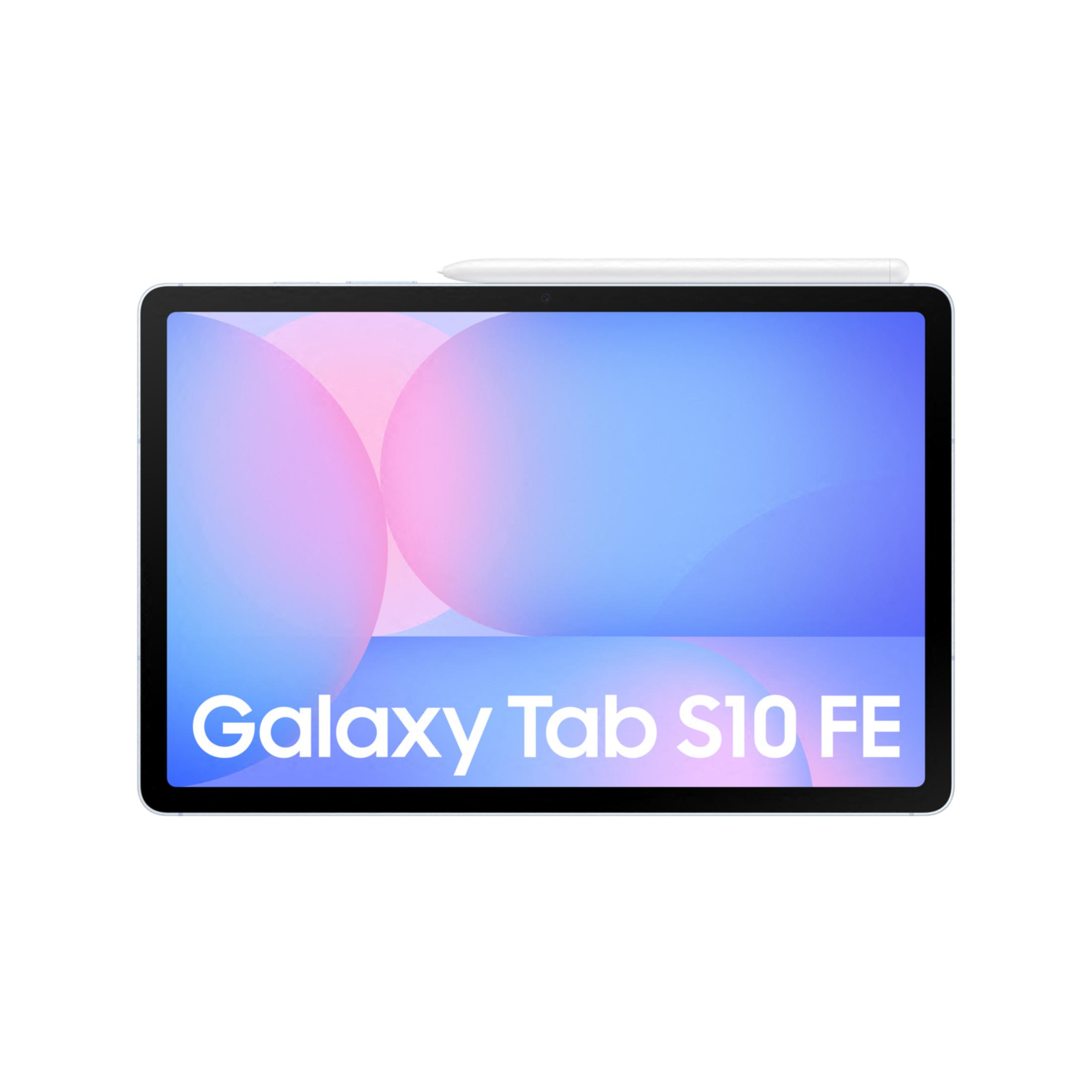 Tablet ze stylusem, wyświetlający napis "Galaxy Tab S10 FE".