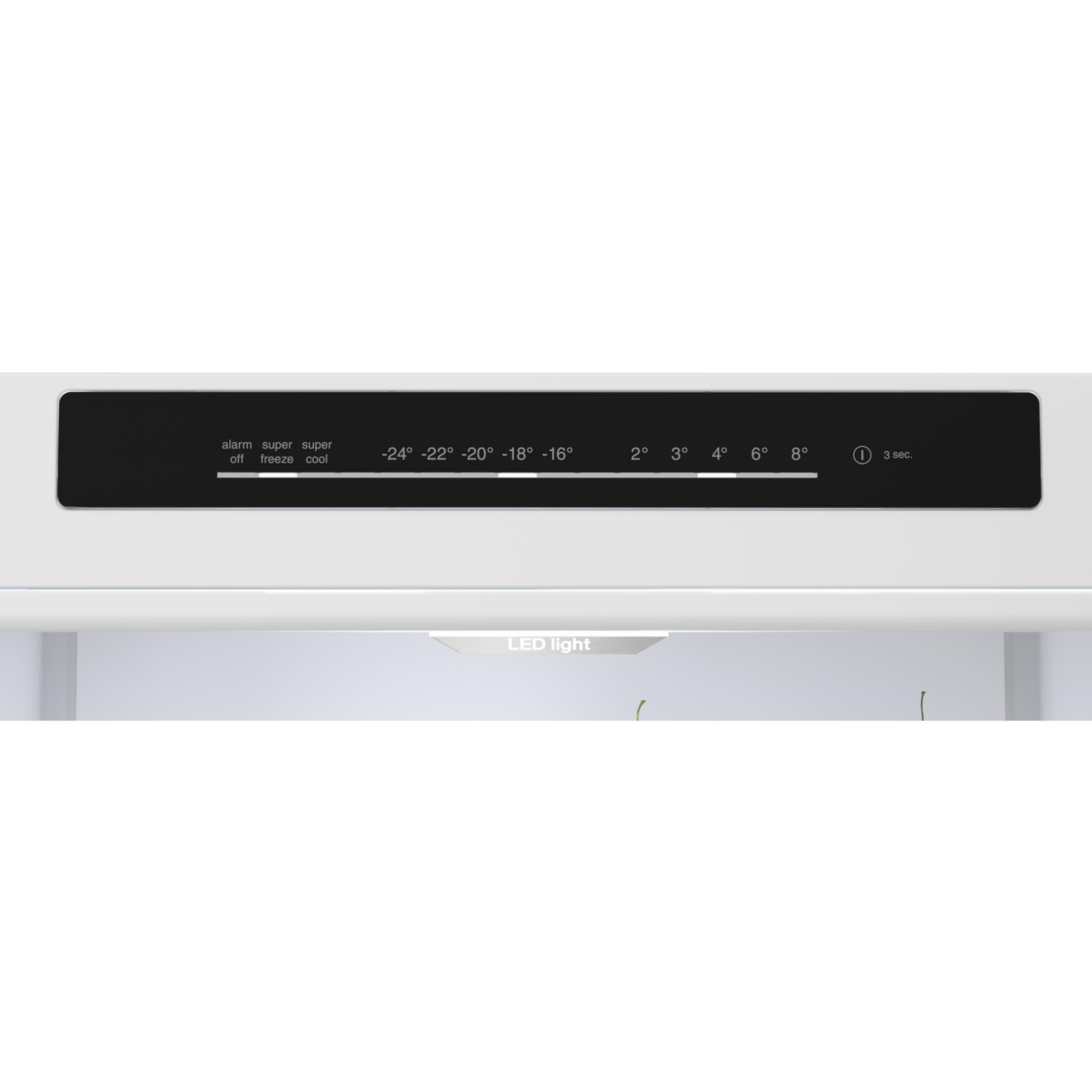 Bedienfeld mit Temperaturanzeige und LED-Leuchte.