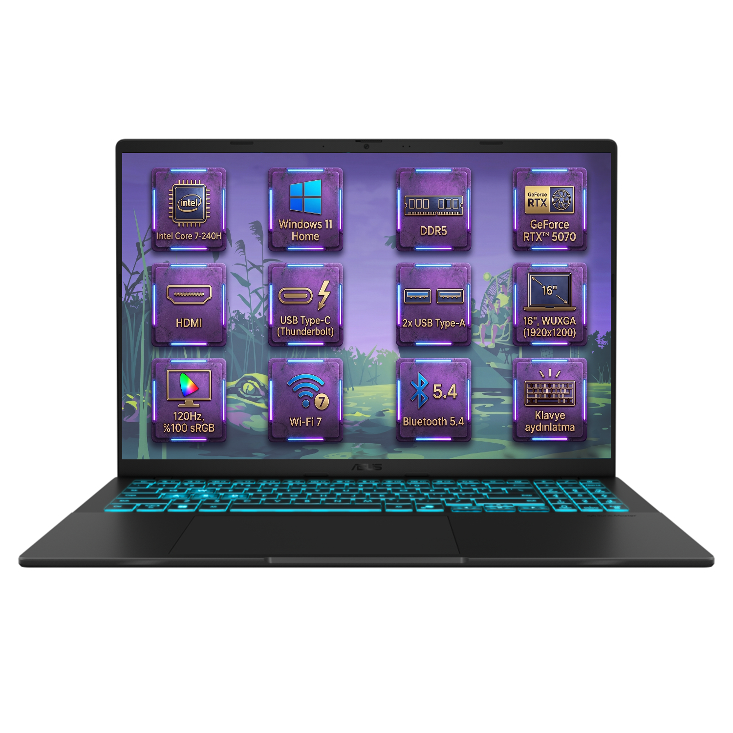 ASUS V16 8 GB RTX5070 120Hz V3607VP-RP054W 006 Intel Core 7 240H