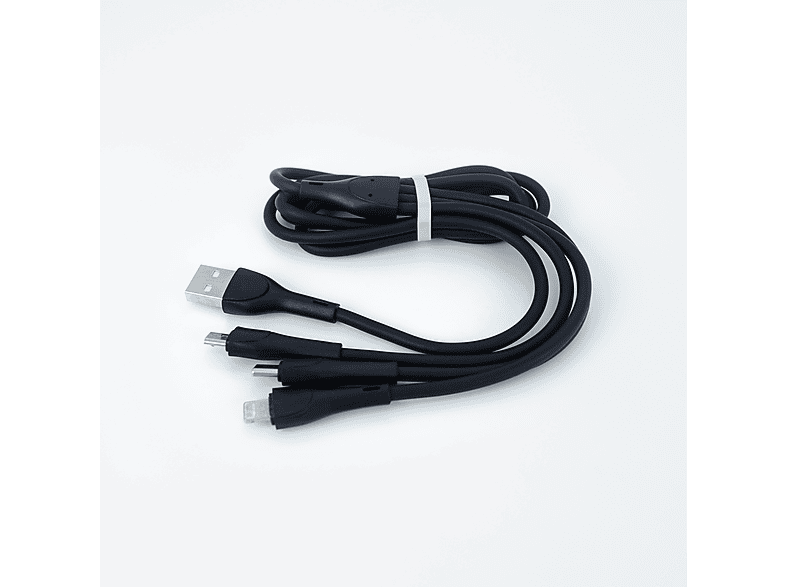 WINEX CA107 GFZ 3'ü 1 Arada Micro Lightning Type-C Çıkışlı 3.4A Şarj ve Data Kablosu Siyah