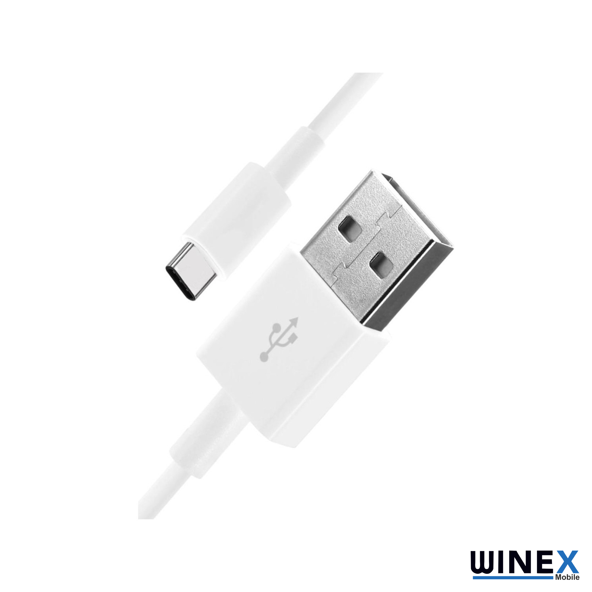 USB-A ve USB-C konektrl beyaz USB-C kablosu.
