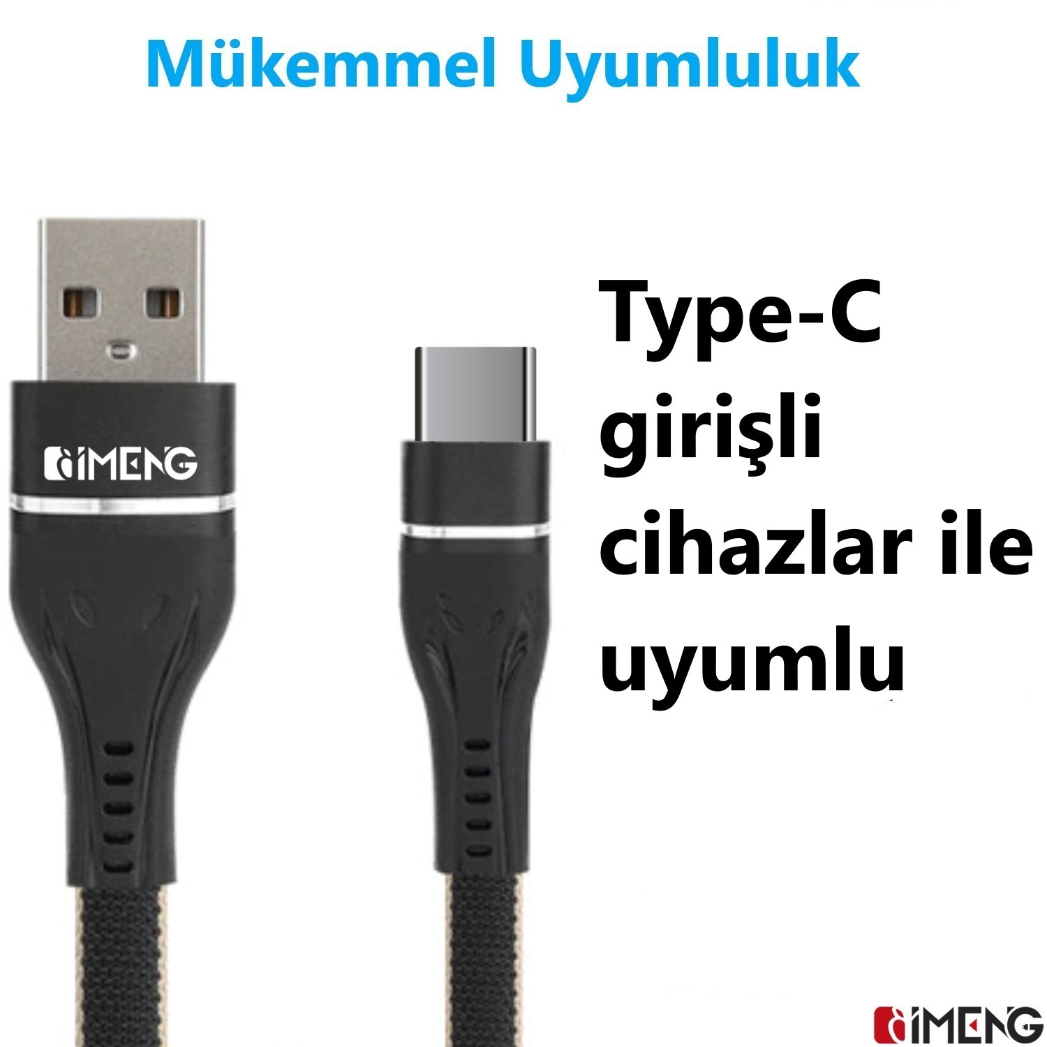 Beyaz arka plan üzerinde bir USB-A ve bir USB-C kablo konektörü.