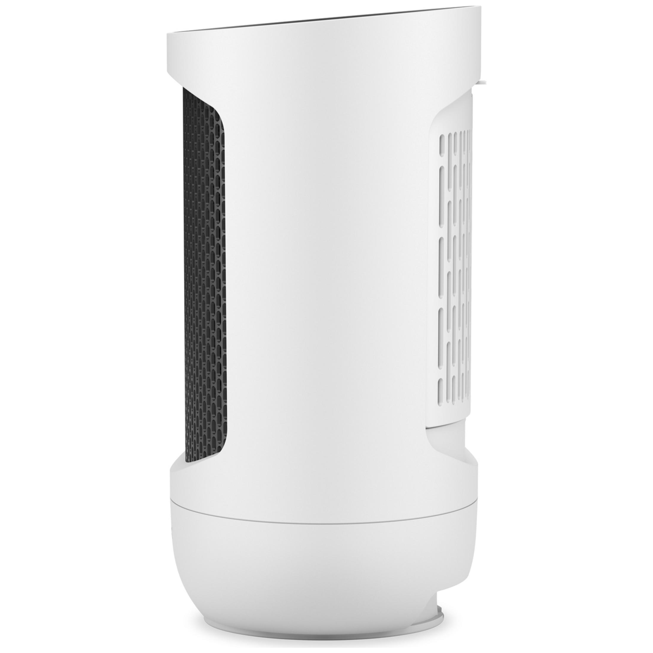 A white air freshener with ventilation slots on the sides.