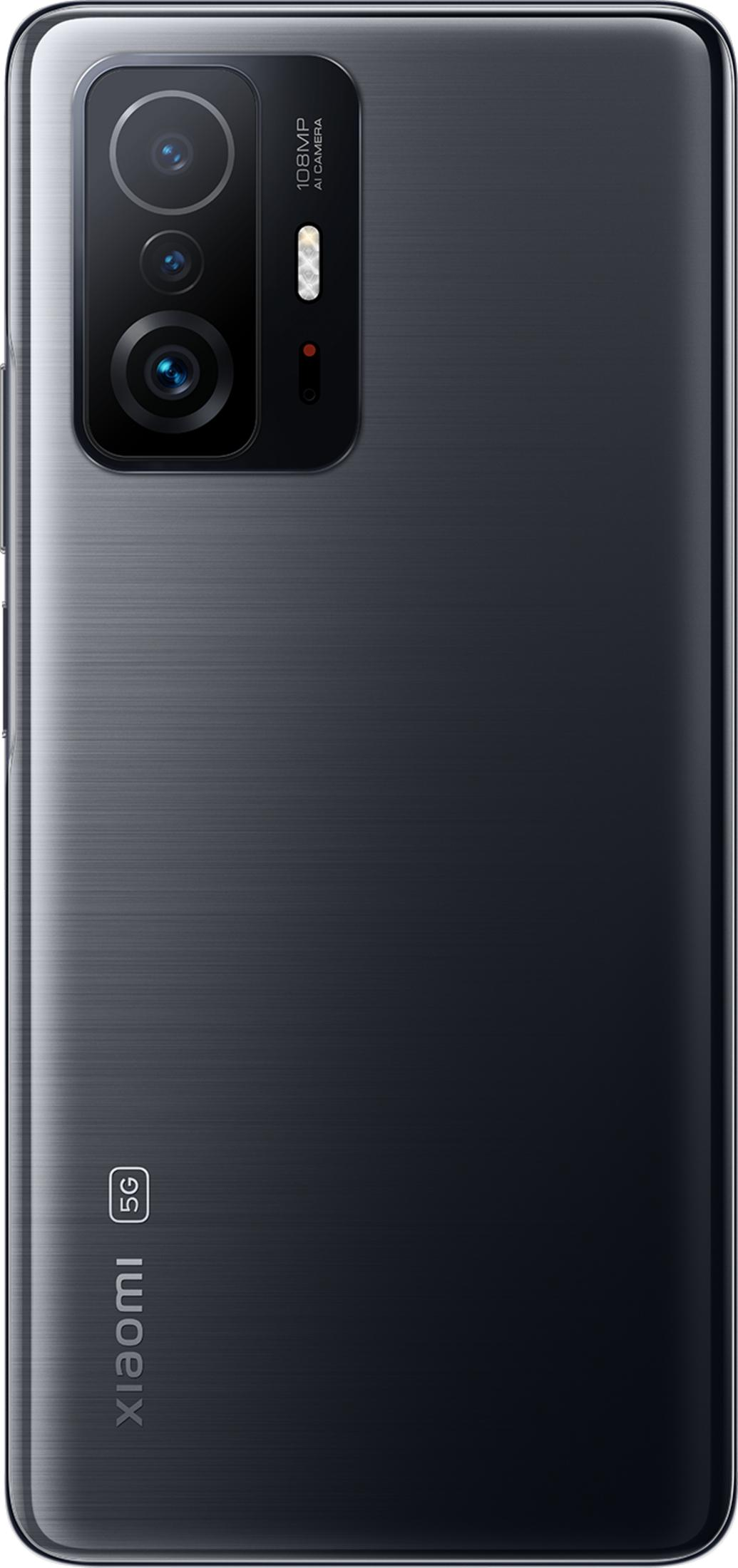 Parte trasera de smartphone Xiaomi oscuro con cámara AI de 108MP y logo 5G.